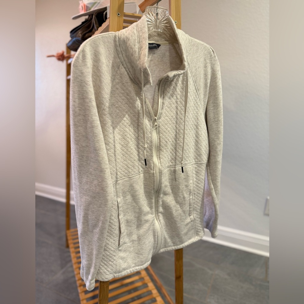 Eddie Bauer Cream Full Zip Jacket
